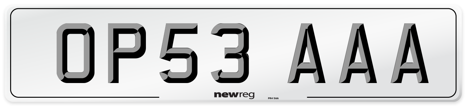 OP53 AAA Number Plate from New Reg